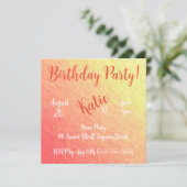 Invitation Sparkle du lever du soleil - Anniversaire (Debout devant)