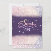 Invitation Sparkle Glam chic script de parties scintillant om (Dos)