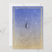 Invitation Sparkle Gold Blue Ombre Parties scintillant Retrai (Dos)