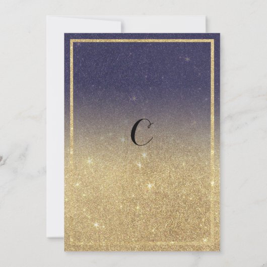 Invitation Sparkle Gold Purple Ombre Parties scintillant Part (Dos)