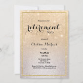Invitation Sparkle Gold Silver Ombre Parties scintillant Retr (Devant)