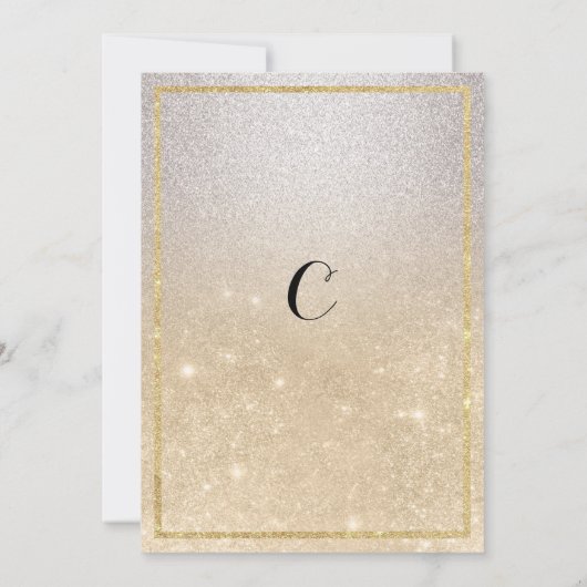 Invitation Sparkle Gold Silver Ombre Parties scintillant Retr (Dos)
