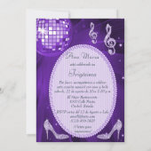 Invitation Sparkle Heels Purple Disco Ball 30th Birthday (Dos)