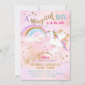 Invitation Sparkle Magique Unicorn Pegasus Anniversaire (Devant)