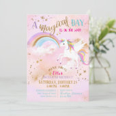 Invitation Sparkle Magique Unicorn Pegasus Anniversaire (Debout devant)