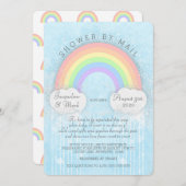 Invitation Sparkle Pastel Rainbow Douche Par Courrier Invitat (Devant / Derrière)