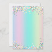 Invitation Sparkle Pastel Rainbow Unicorn Anniversaire Invita (Dos)