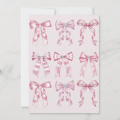 Invitation Sparkle Pink Coquette Bow 1st (Dos)