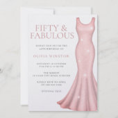 Invitation Sparkle Shimmer robe 50e fête d'anniversaire (Devant)