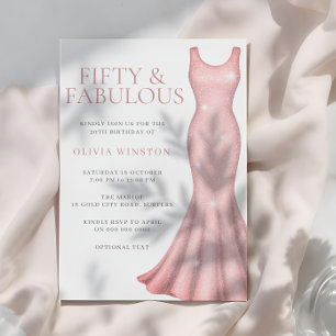 Invitation Sparkle Shimmer robe 50e fête d'anniversaire