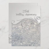 Invitation Sparkle Silver 25e anniversaire de mariage-ver2 (Devant / Derrière)