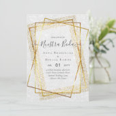 Invitation Sparkle Silver Nuestra Boda Bilingue (Debout devant)