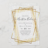 Invitation Sparkle Silver Nuestra Boda Bilingue (Devant / Derrière)