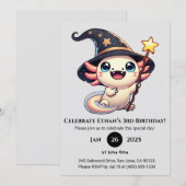 Invitation Sparkle Spell Axolotl Anniversaire (Devant / Derrière)