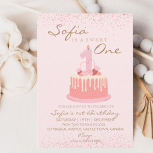 Invitation Sparkle Sweet Un 1er anniversaire fête