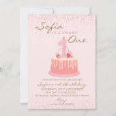 Invitation Sparkle Sweet Un 1er anniversaire fête (Devant)