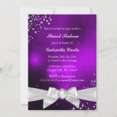 Invitation Sparkle Tiara Sweet 16 parti violet (Dos)