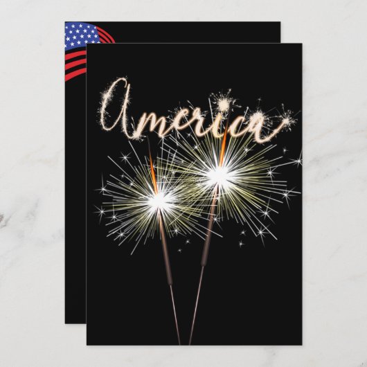 Invitation Sparkler 4 juillet (Devant / Derrière)