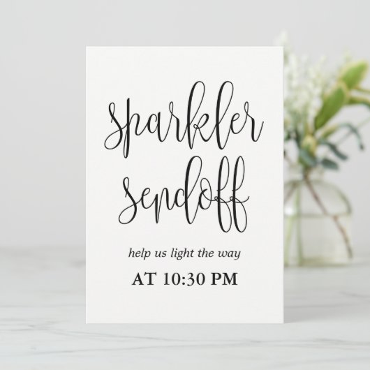 Invitation Sparkler Sendoff Signal - Jolie Calligraphie (Debout devant)