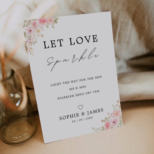 Invitation Sparklers rose, Mariage Envoi Désactivé,