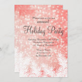 Invitation Sparkles bokeh hiver pins les vacances d'entrepris (Devant / Derrière)