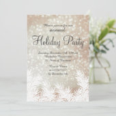 Invitation Sparkles bokeh hiver pins les vacances d'entrepris (Debout devant)