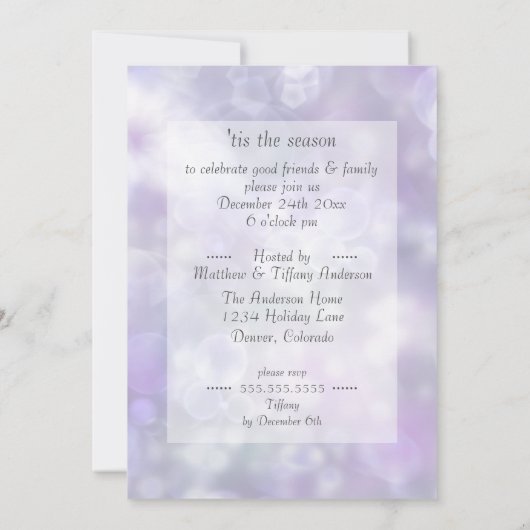Invitation Sparkling Amethyst Bokeh Lights (Dos)