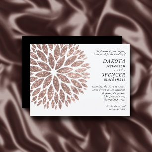 Invitation Sparkling Dahlia   Mariage rose noir et blanc