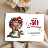 Invitation Sparkling Funny 50th Quirky Birthday Lady Card