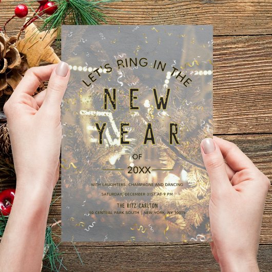 Invitation Sparkling Night Lights Christmas New Year Party