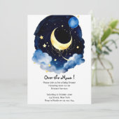 Invitation Sparkling Sky Boy Baby shower Céleste Dreams (Debout devant)