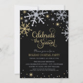 Invitation Sparkling Snowflakes Holiday Cocktail Party (Devant)