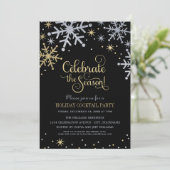 Invitation Sparkling Snowflakes Holiday Cocktail Party (Debout devant)