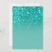 Invitation Sparkly Bokeh Parties scintillant Turquoise Ombre  (Dos)