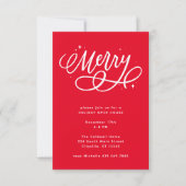 Invitation Sparkly Bubbly Script Merry Holiday (Devant)