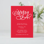 Invitation Sparkly Bubbly Script Merry Holiday (Debout devant)