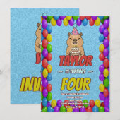 Invitation Sparkly Capybara Birthday Invite (Devant / Derrière)