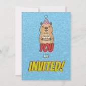 Invitation Sparkly Capybara Birthday Invite (Dos)