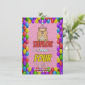 Invitation Sparkly Capybara Birthday Invite (Debout devant)