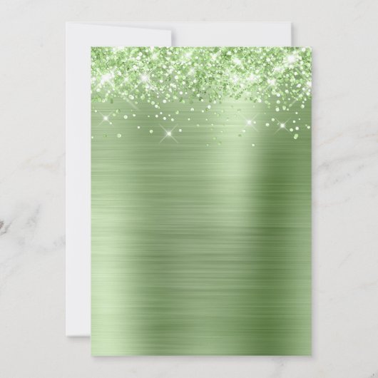 Invitation Sparkly Glittery Light Green Foil Sweet 16 (Dos)