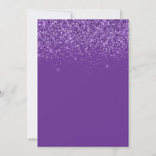 Invitation Sparkly Glittery Royal Purple 21e anniversaire (Dos)