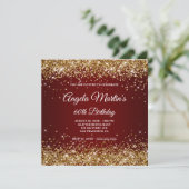 Invitation Sparkly Gold Parties scintillant Bourgogne Ombre 6 (Debout devant)