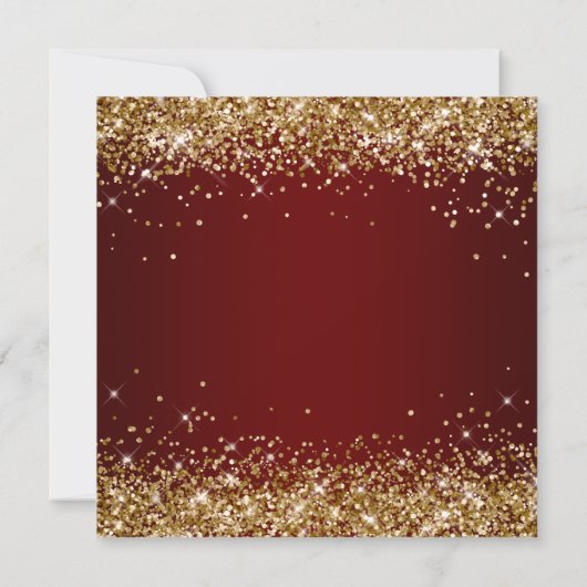 Invitation Sparkly Gold Parties scintillant Bourgogne Ombre 6 (Dos)