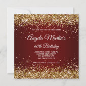 Invitation Sparkly Gold Parties scintillant Bourgogne Ombre 6 (Devant)