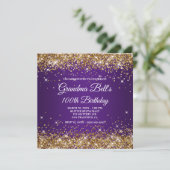 Invitation Sparkly Gold Parties scintillant Royal Purple 100e (Debout devant)