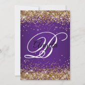 Invitation Sparkly Gold Parties scintillant Royal Purple 50e  (Devant)