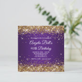 Invitation Sparkly Gold Parties scintillant Royal Purple 90e  (Debout devant)