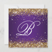Invitation Sparkly Gold Parties scintillant Royal Purple 90e  (Dos)