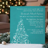 Invitation Sparkly Holiday Tree, Turquoise