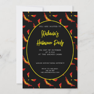 Invitation Sparkly Jack O'Lantern motif d'Halloween noir